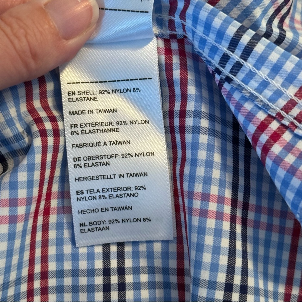UNTUCKit Scansano Performance Blue Pink Plaid Button Down Shirt Men Sz XXL Tall - Picture 7 of 10